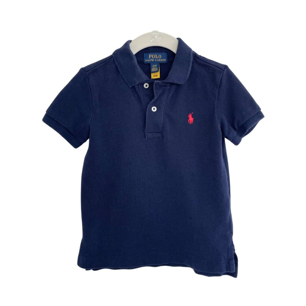 Polo by Ralph Lauren Navy Toddler Polo Shirt with Red Logo
